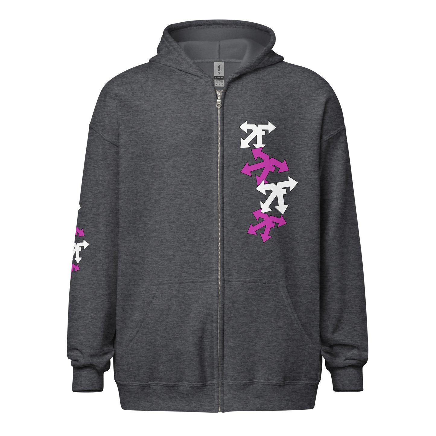 Unisex heavy blend zip hoodie pink