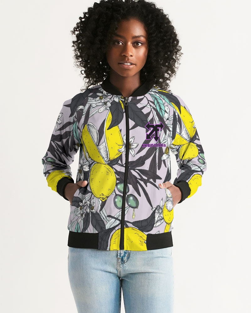 lemon flower Women's Bomber Jacket